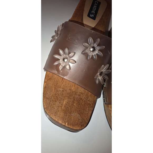 Vintage Candies 90s Y2K Wood Chunky Clogs‎ Sliders Sandals Floral Size 8M - Picture 2 of 7